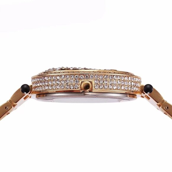 18K GOld CZ Diamond Leopard BLING Watch main image 11